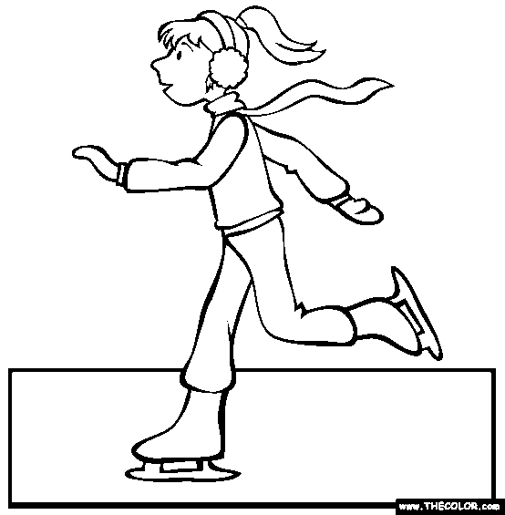Ice Skating Coloring Page