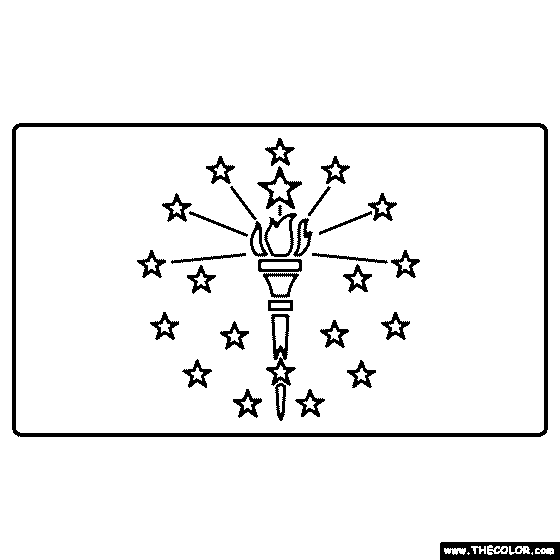 Indiana State Flag Coloring Page