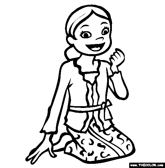 Indonesia Bali Coloring Page