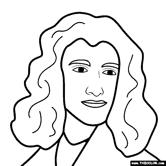 Isaac Newton Coloring Page