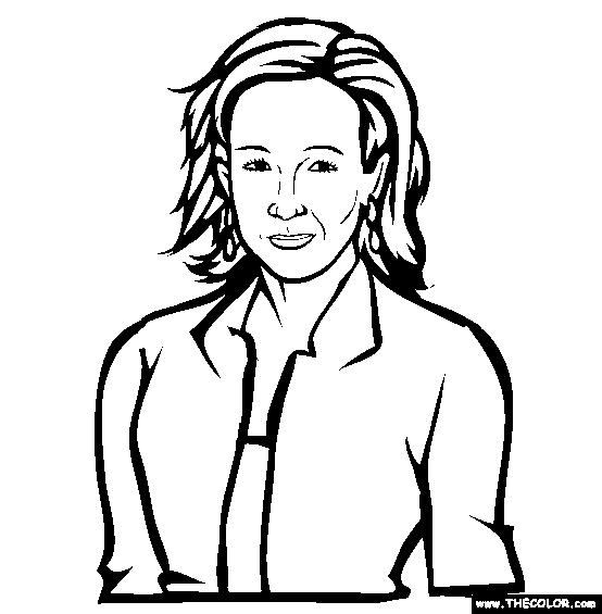 J K Rowling Coloring Page