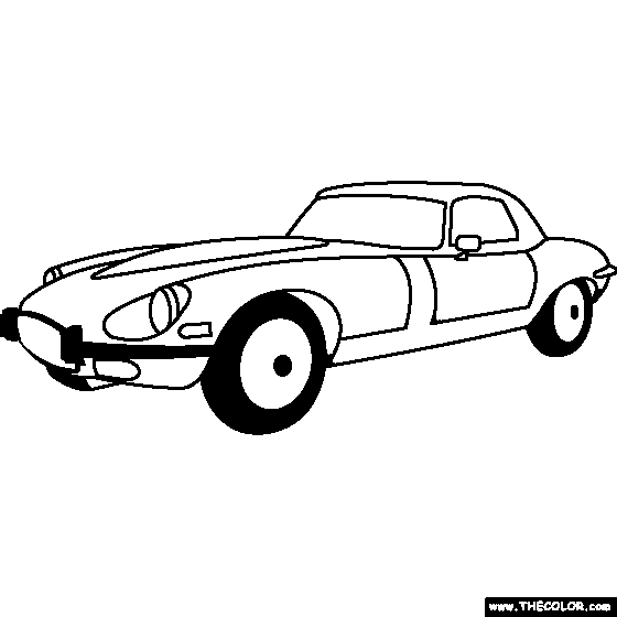 Jaguar E Type 1961 Coloring Page