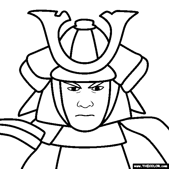 Japanese Samurai Coloring Page