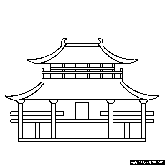 Japanese Temple Coloring Page