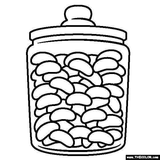 Jar Of Jelly Beans Coloring Page