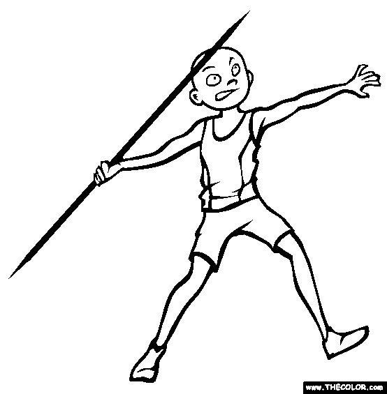 Javelin Throwing Coloring Page