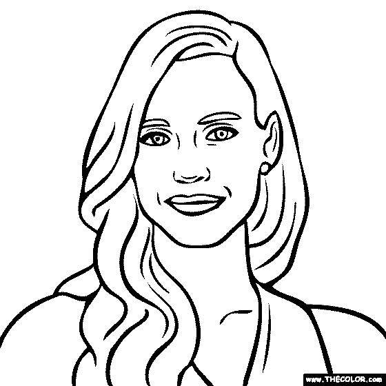 Jessica Chastain Coloring Page