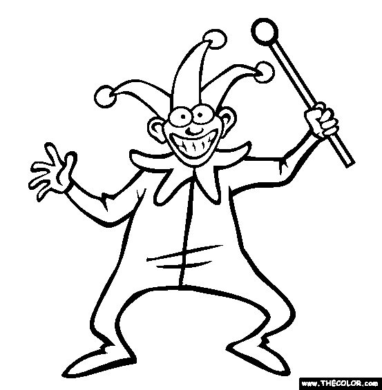 Jester and Baton Coloring Page