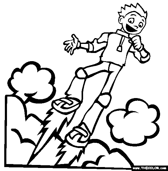 Jet Powered Sneakers Coloring Page