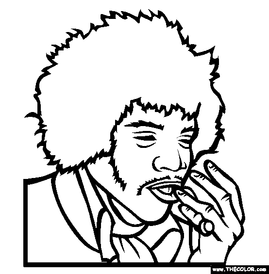 Jimi Hendrix Coloring Page