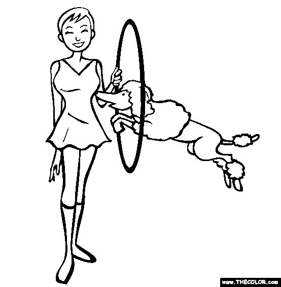 Jumping Hoop Coloring Page