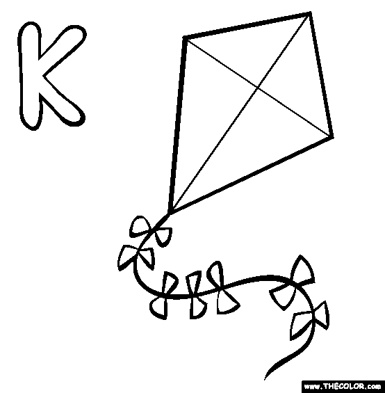 K Coloring Page
