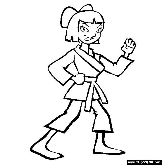 Karate Kate Coloring Page