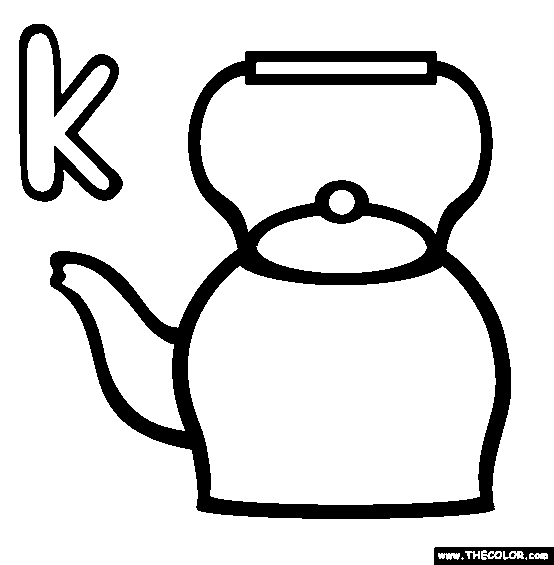 The Letter K Online Alphabet Coloring Page