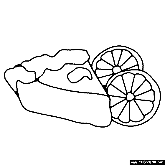 Key Lime Pie Slice Coloring Page