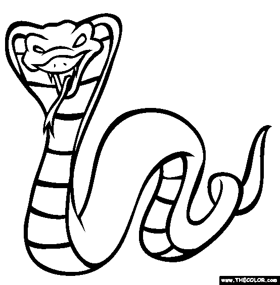 King Cobra Coloring Page, Free King Cobra Online Coloring