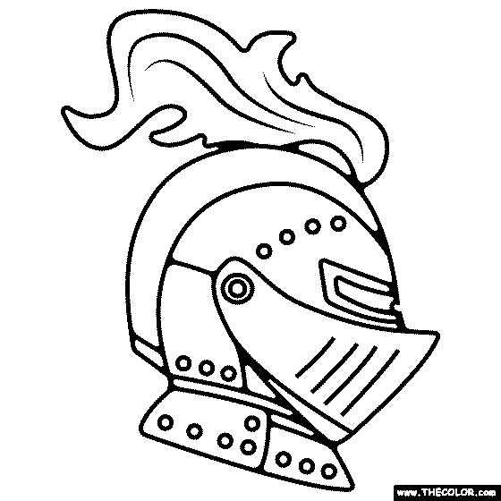 Knight Helmet Coloring Page