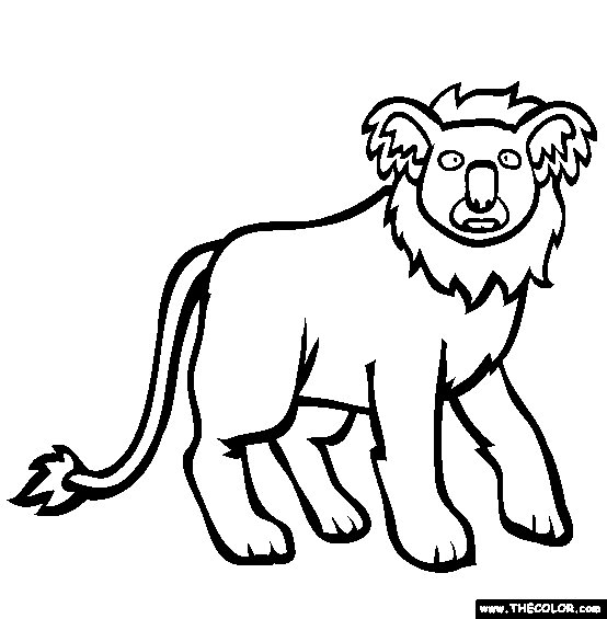 Koala Lion Coloring Page