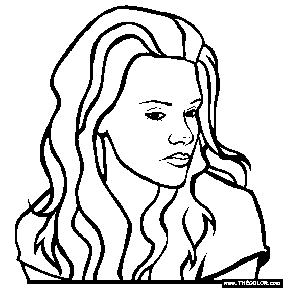 Kristen Stewart Online Coloring Page 