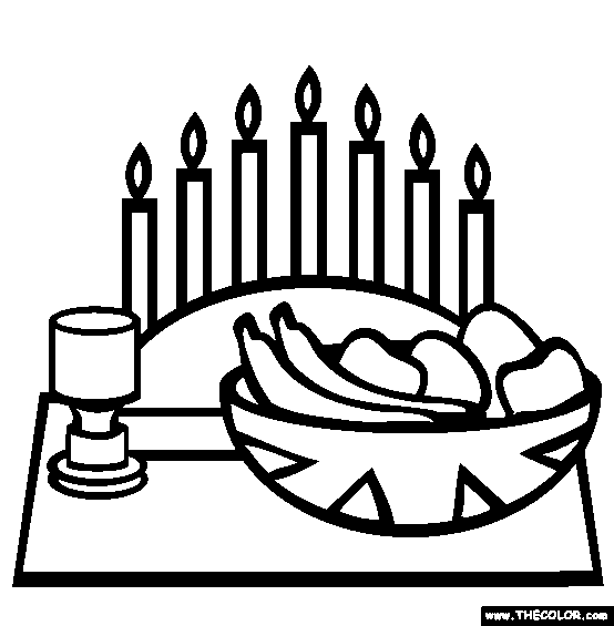 Kwanzaa Karamu Coloring Page