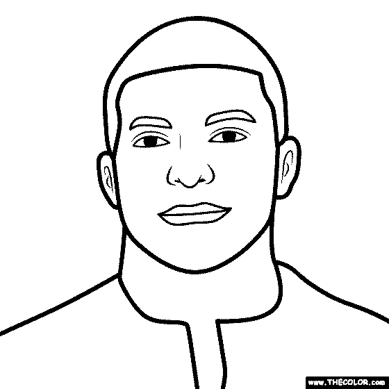 Kylian Mbappé Coloring Page