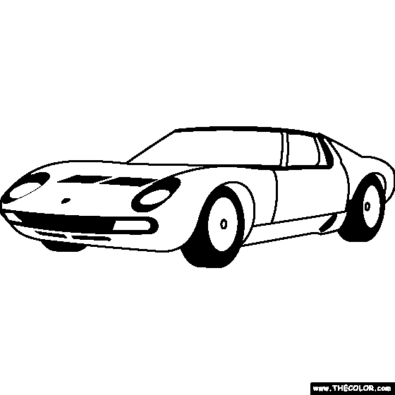 Lamborghini Miura 1966 Coloring Page