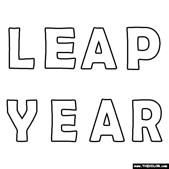 Leap Year Coloring Page