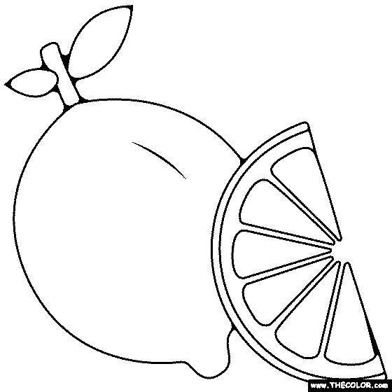 Lemon Slice Coloring Page