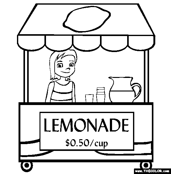 Lemonade Stand Coloring Page