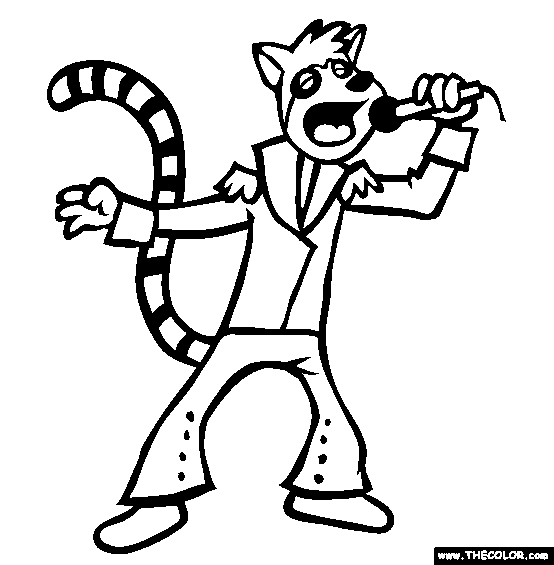 Lemur The Pop Star Online Coloring Page