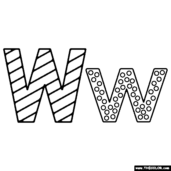 Letter W Coloring Page