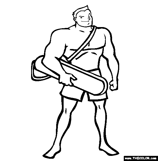 Lifeguard Coloring Page