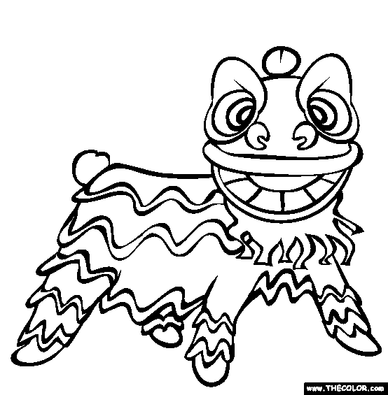 Chinese Lion Coloring Page