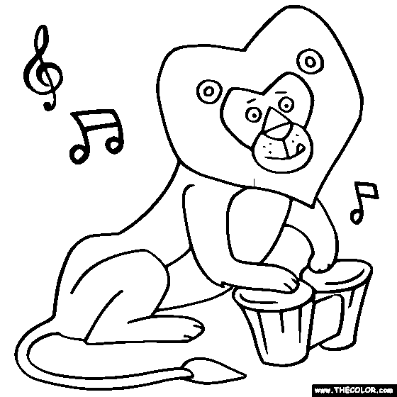 Lion-bongos Coloring Page | Color Lion-bongos