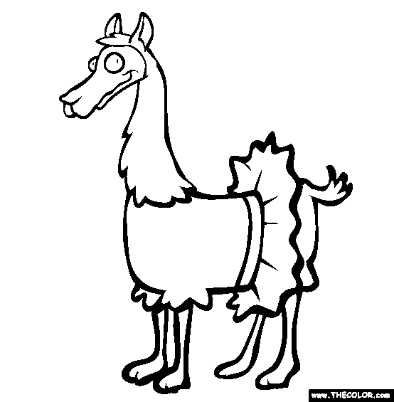 Llama In A Tutu Coloring Page