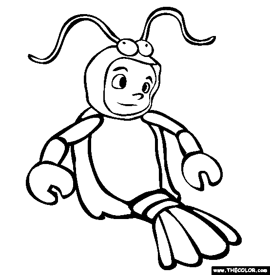 Lobster Costume Coloring Page