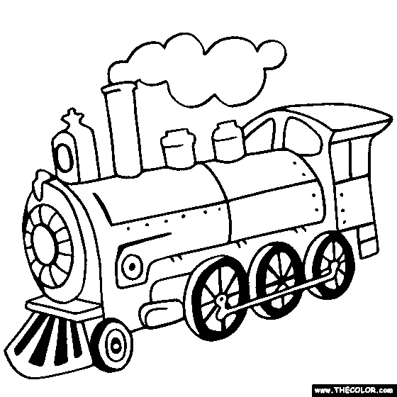 Steam Locomotive Train Online Coloring Page