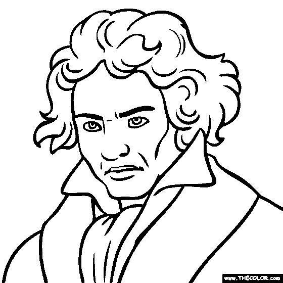 Ludwig van Beethoven Coloring Page