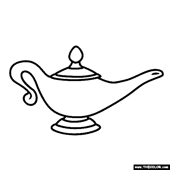 Magic Lamp Coloring Page