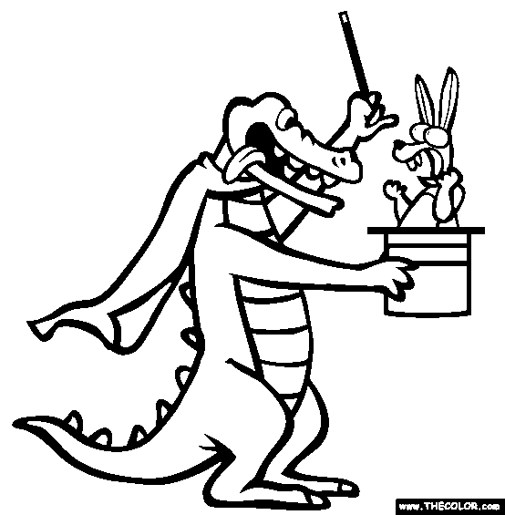 Magician Croc Online Coloring Page