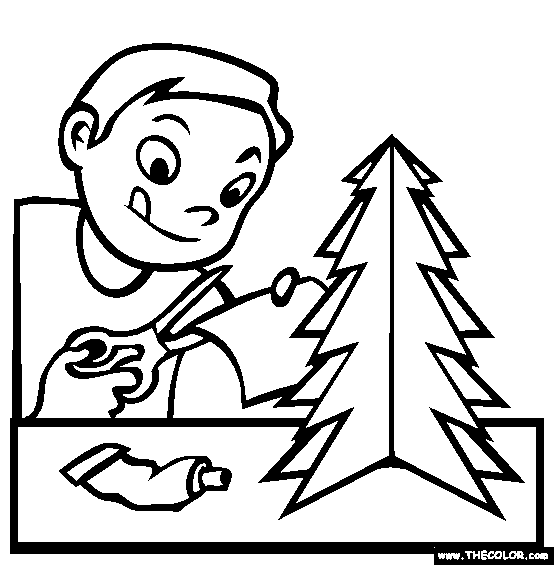 Making Paper Trees Coloring Page