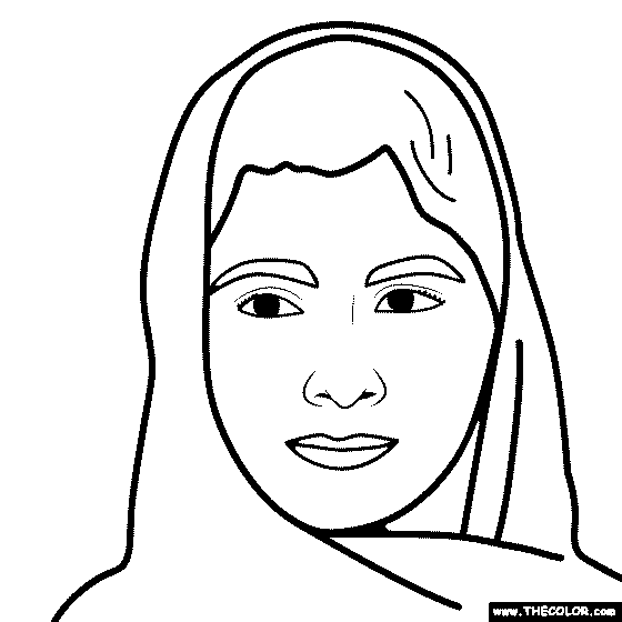 Malala Yousafzai Coloring Page