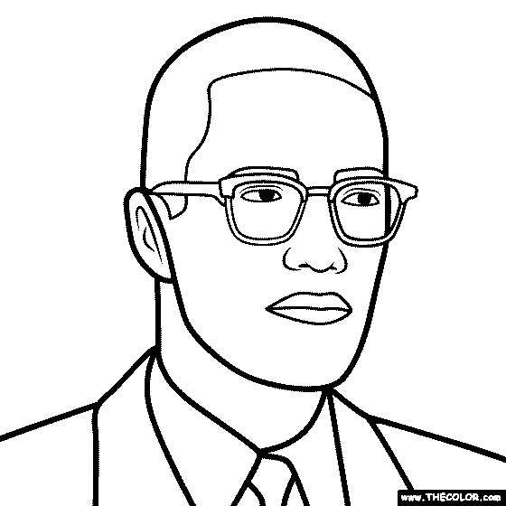 Malcolm x Coloring Page