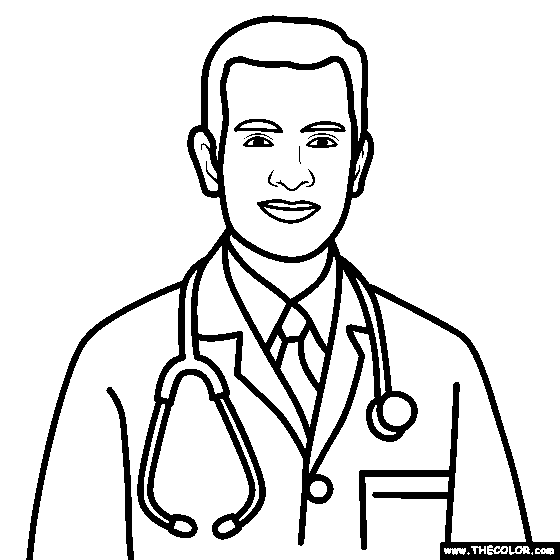 Male Doctor Coloring Page