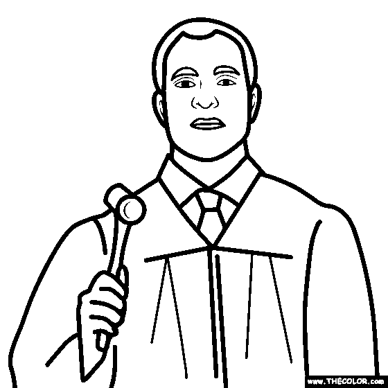 Male Judge Coloring Page