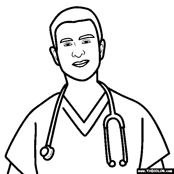 Male Nurse Coloring Page