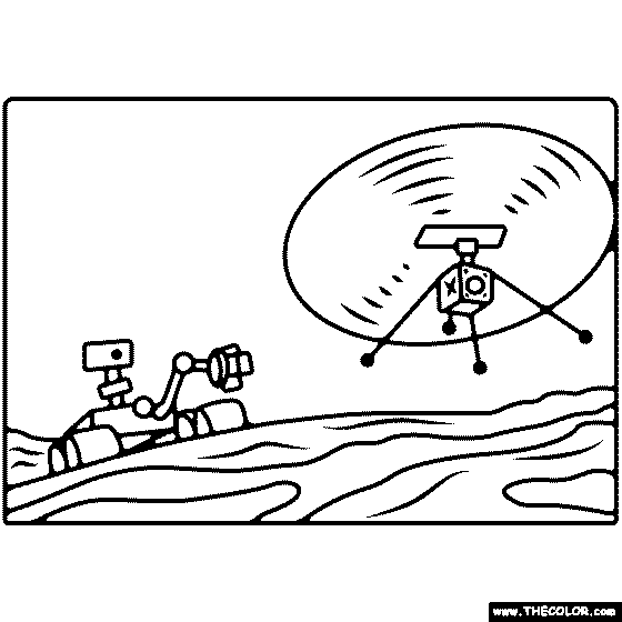Mars Helicopter Coloring Page