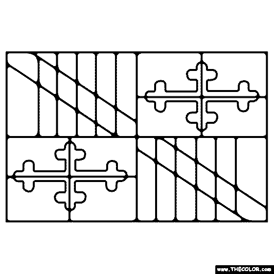 Maryland State Flag Coloring Page