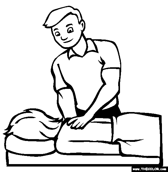 Massage Therapist Coloring Page