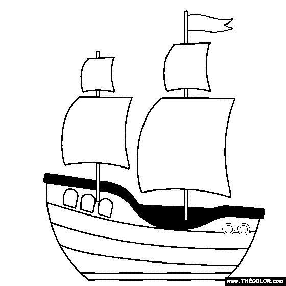The Mayflower Ship Coloring Page